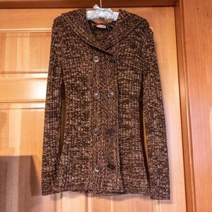 Zoey Beth Brown Hoodie Sweater - Long sleeves, stretchy, warm & cozy! Sz Medium